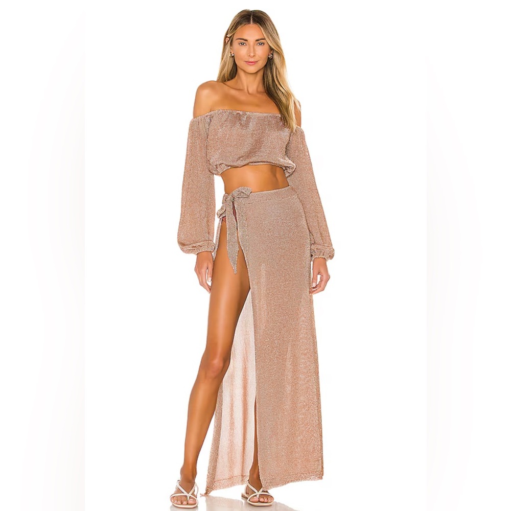 Lovers and Friends Nayelli Top & Wrap Skirt in Gold